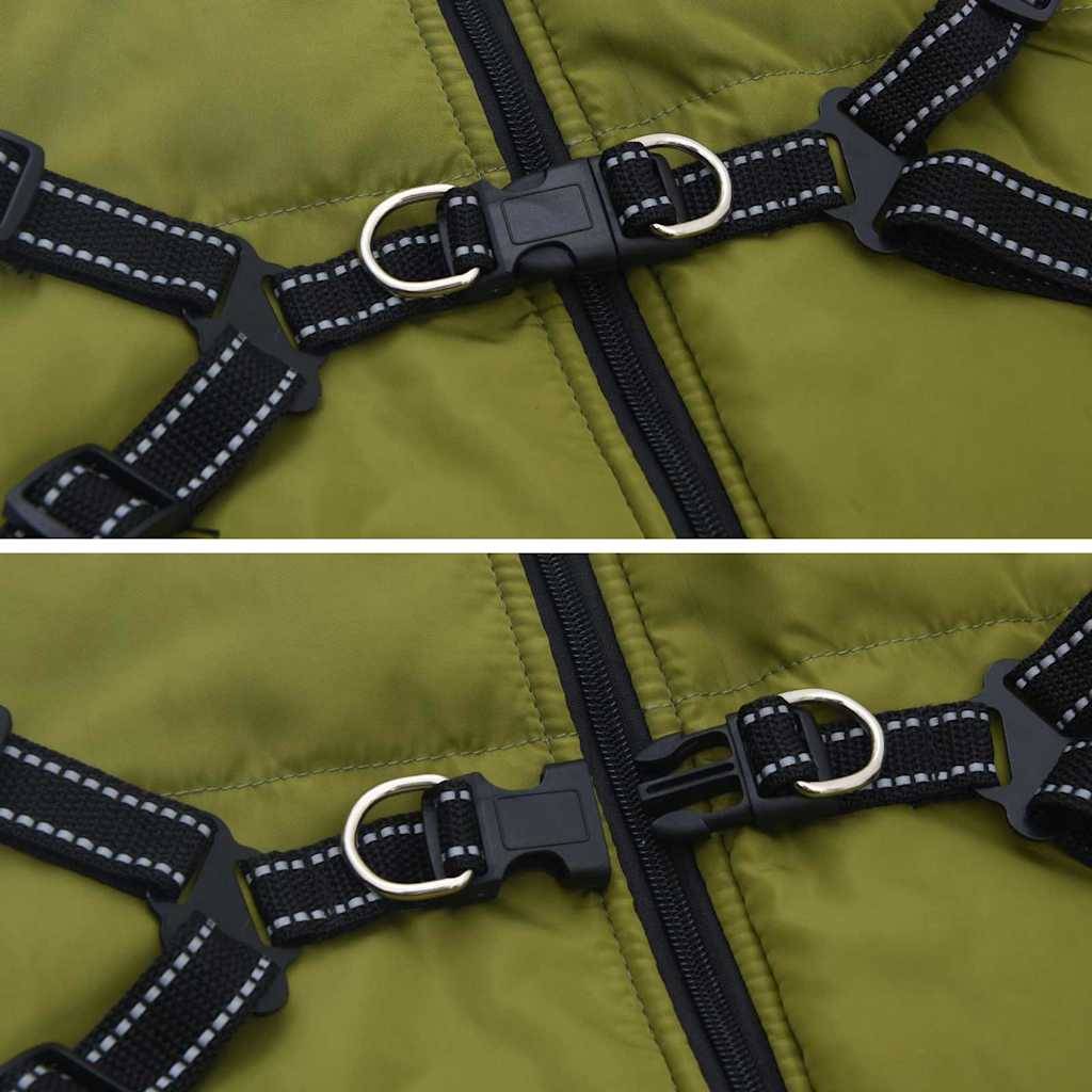 ComfortXL - Veste Chien Extérieur Chaude Harnais Intégré Hiver 6XL Vert Armée - ComfortXL Outdoor Living - Image 6