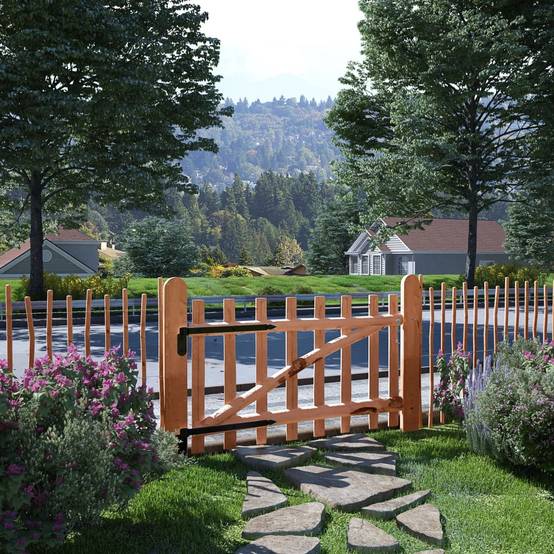 Portail de jardin - Portillon de jardin - Portail de clôture Bois de noisetier imprégné 100x60 cm - MEUBLE PRO - Image 2