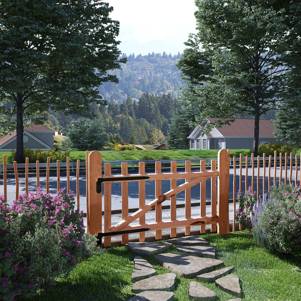 Portail de jardin - Portillon de jardin - Portail de clôture Bois de noisetier imprégné 100x60 cm - MEUBLE PRO - Image 2