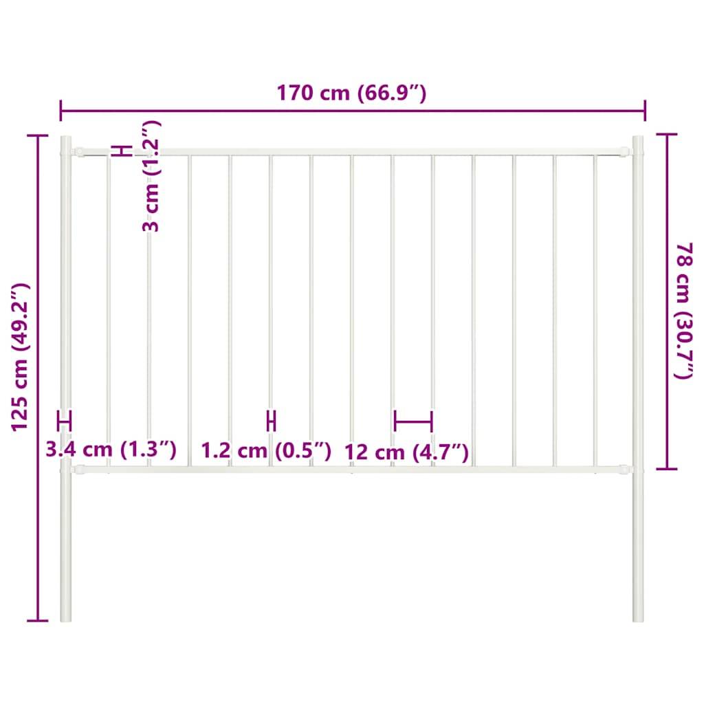 PANGIVO - Panneau de clôture acier thermolaqué blanc 170 x 75 cm avec poteaux - PANGIVO - Image 4