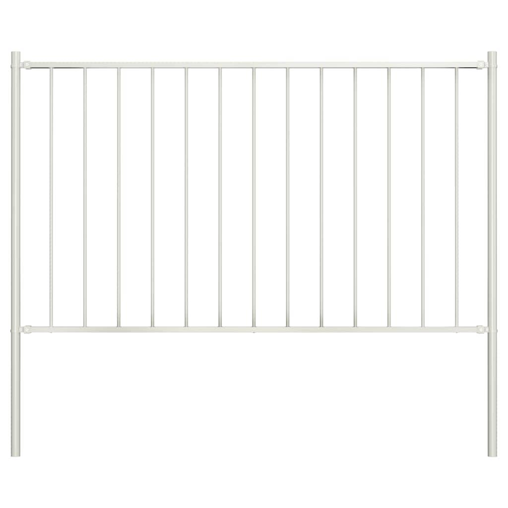 PANGIVO - Panneau de clôture acier thermolaqué blanc 170 x 75 cm avec poteaux - PANGIVO - Image 1