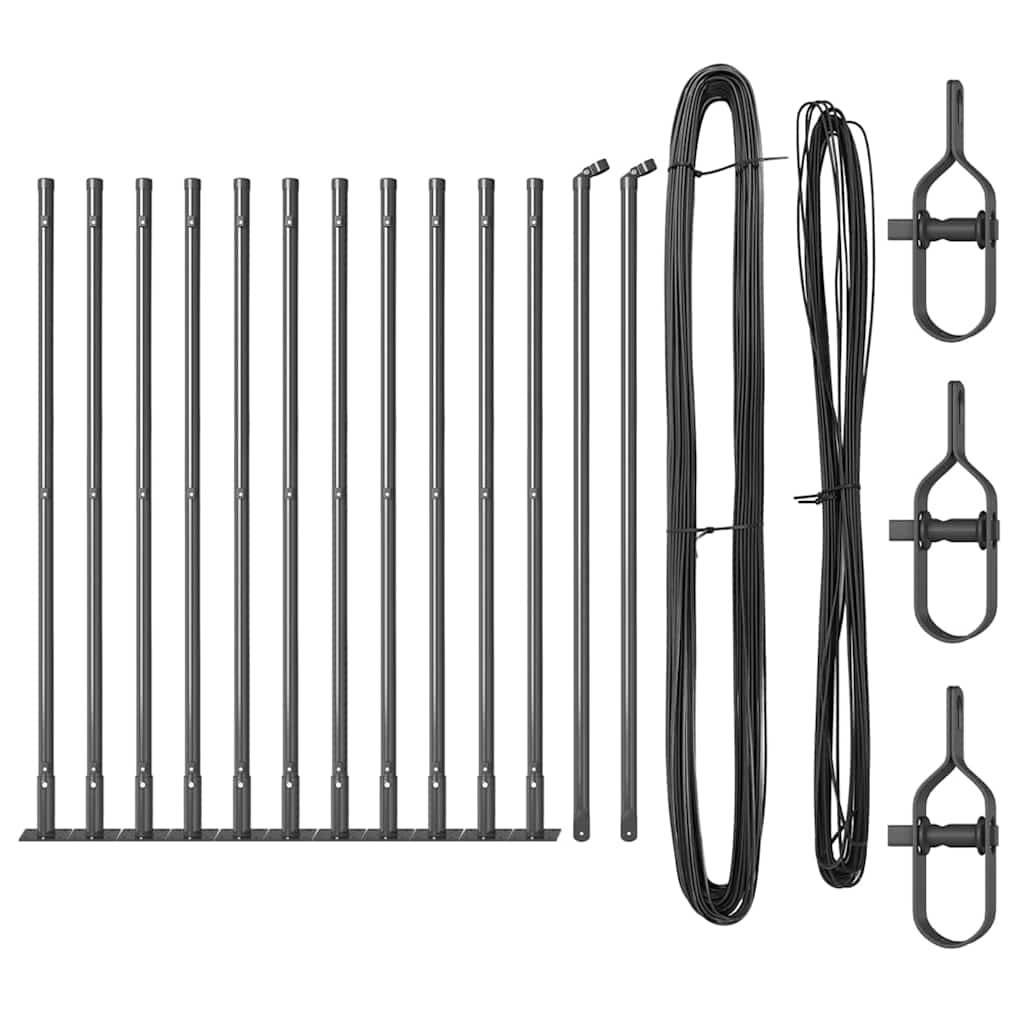 Poteau de clôture acier galvanisé gris 110 x 3.2 cm, Poids :19.2kg - PANGIVO - Image 5