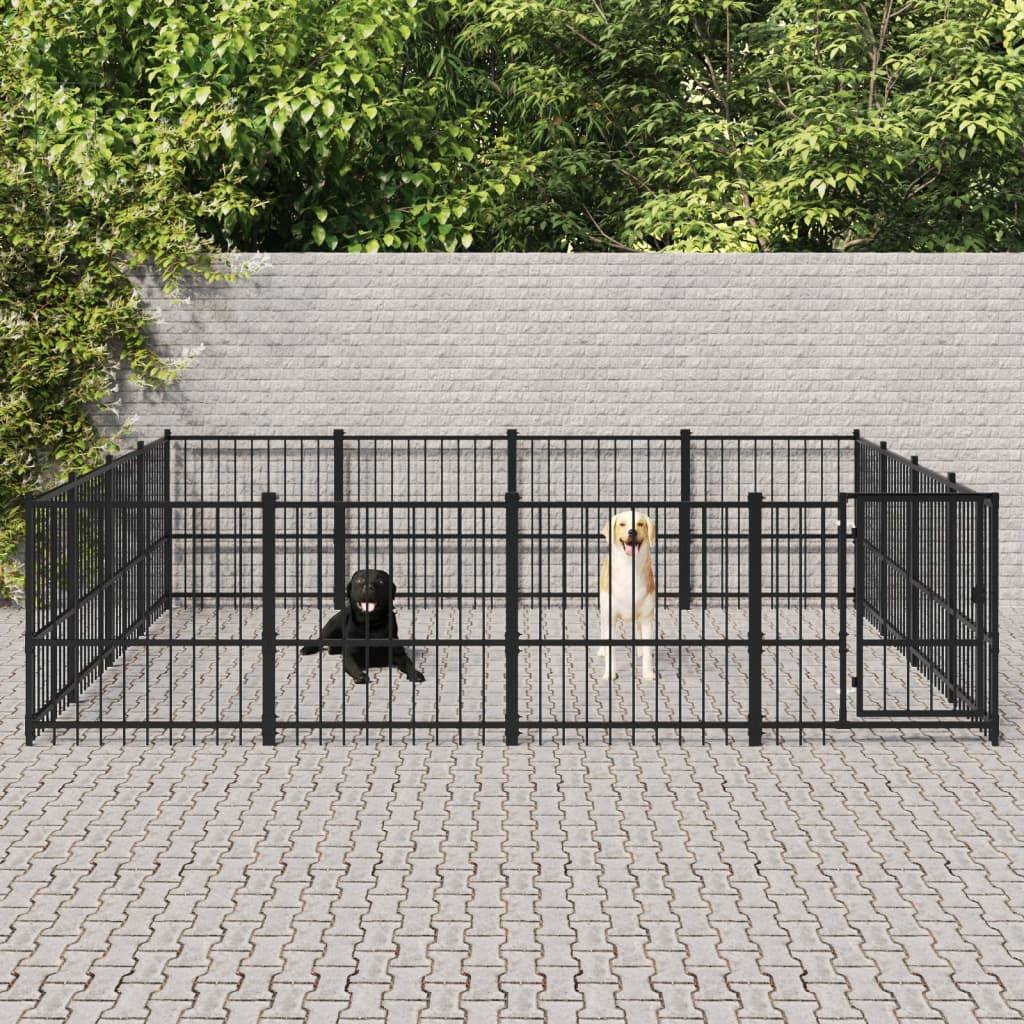 Vidaxl - Chenil d'extérieur pour chiens Acier 15,05 m² vidaXL 3124626 - Image 1