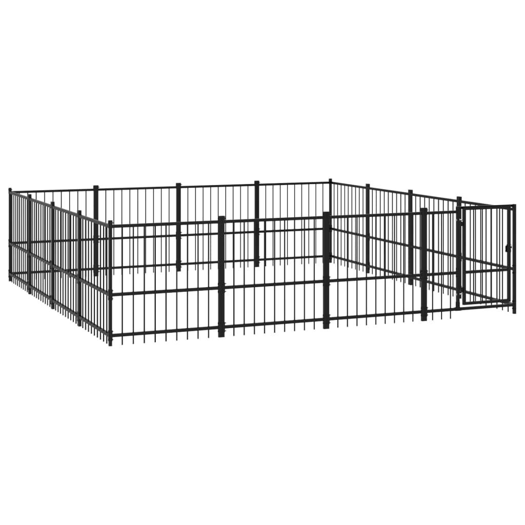 Vidaxl - Chenil d'extérieur pour chiens Acier 15,05 m² vidaXL 3124626 - Image 2