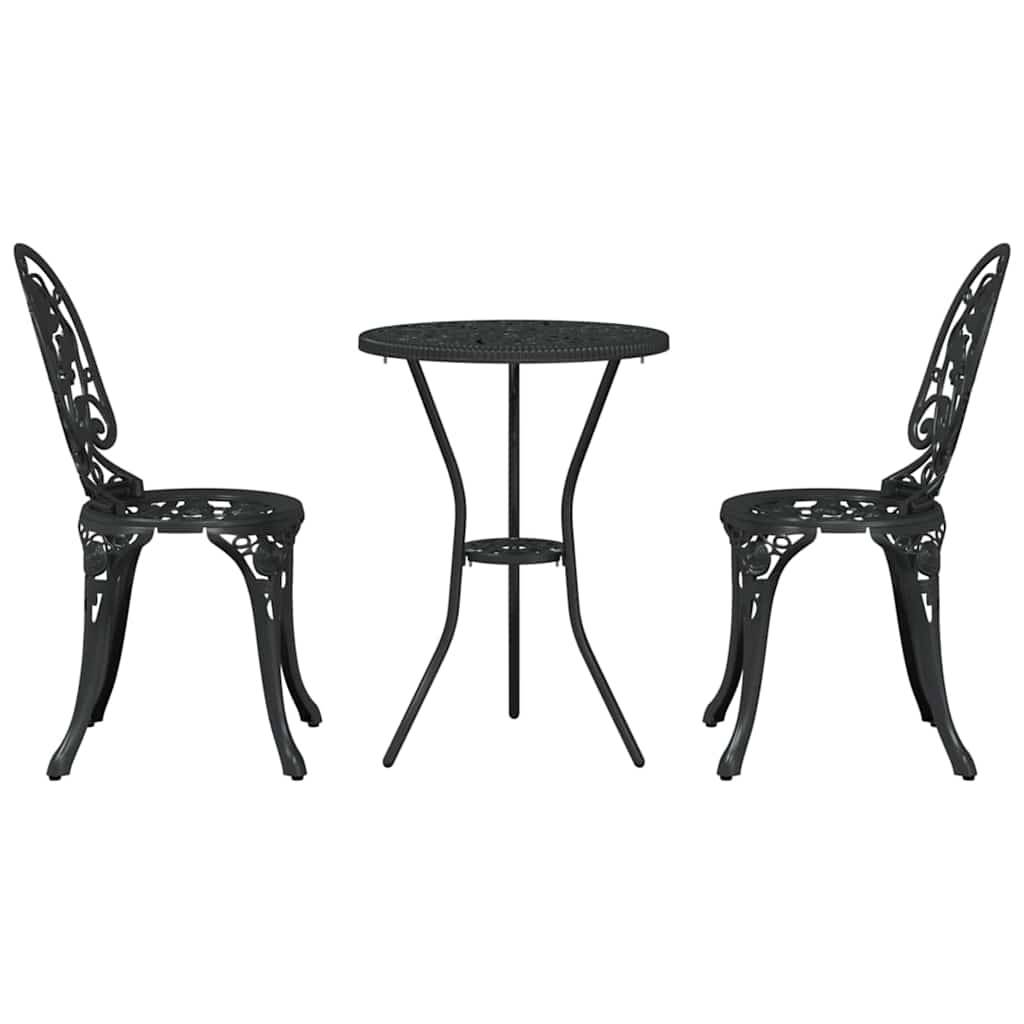 Vidaxl - Ensemble bistro de jardin 3 pcs-Salons de jardin Noir Aluminium 207664 - Image 6