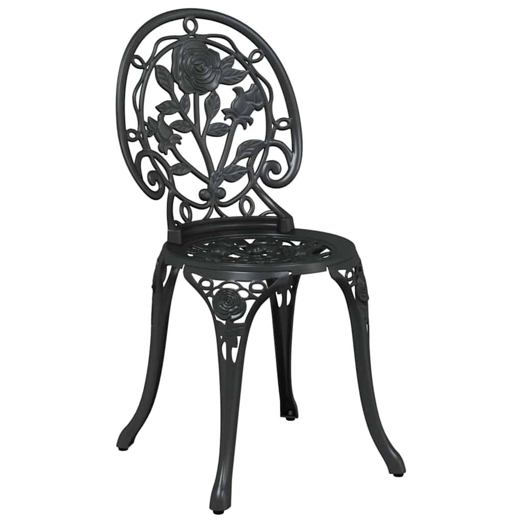 Vidaxl - Ensemble bistro de jardin 3 pcs-Salons de jardin Noir Aluminium 207664 - Image 4