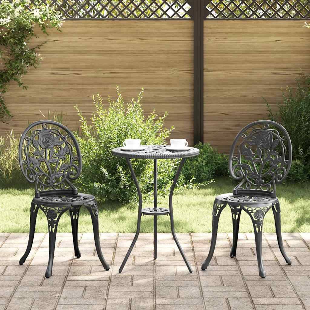 Vidaxl - Ensemble bistro de jardin 3 pcs-Salons de jardin Noir Aluminium 207664 - Image 1