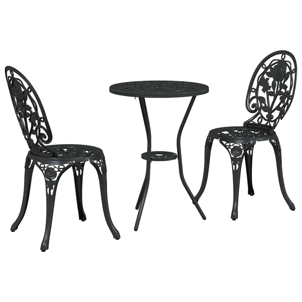 Vidaxl - Ensemble bistro de jardin 3 pcs-Salons de jardin Noir Aluminium 207664 - Image 2