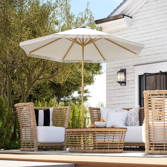 Parasol inclinable en acier et polyester blanc 172 x 172 x 208 cm - PANGIVO - Image 4