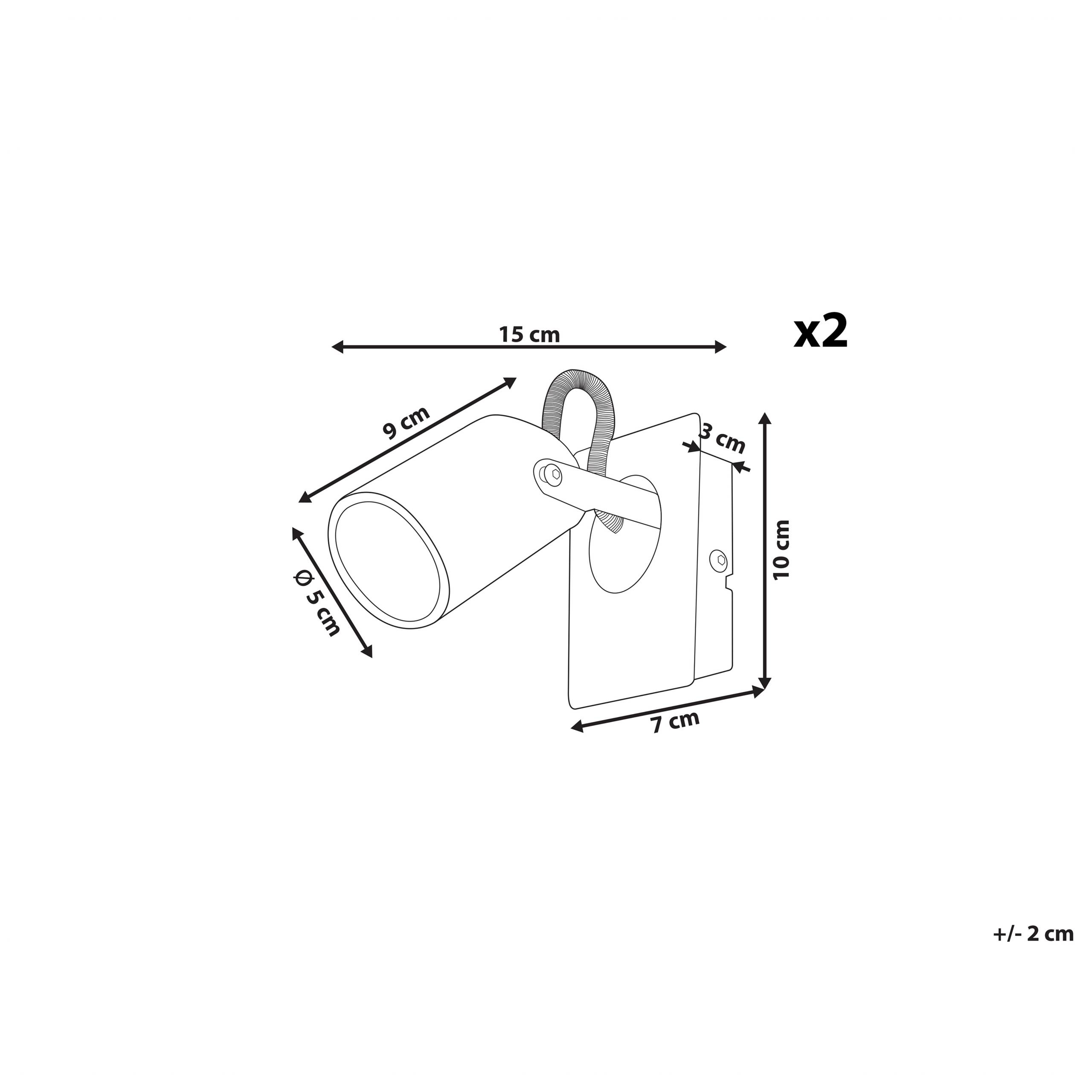 Beliani - Lampes projecteur Métal Argenté KLIP - 10x7x15- Beliani - Image 3