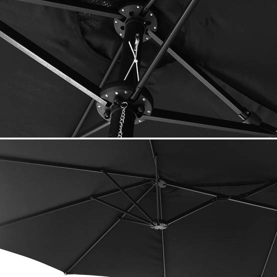 Parasol double 2,7x4,6m LINAI noir - HAPPY GARDEN - Image 3