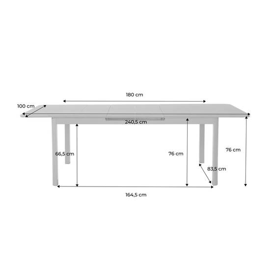 Table de jardin extensible aluminium 8 places anthracite - Soria | sweeek - Image 4
