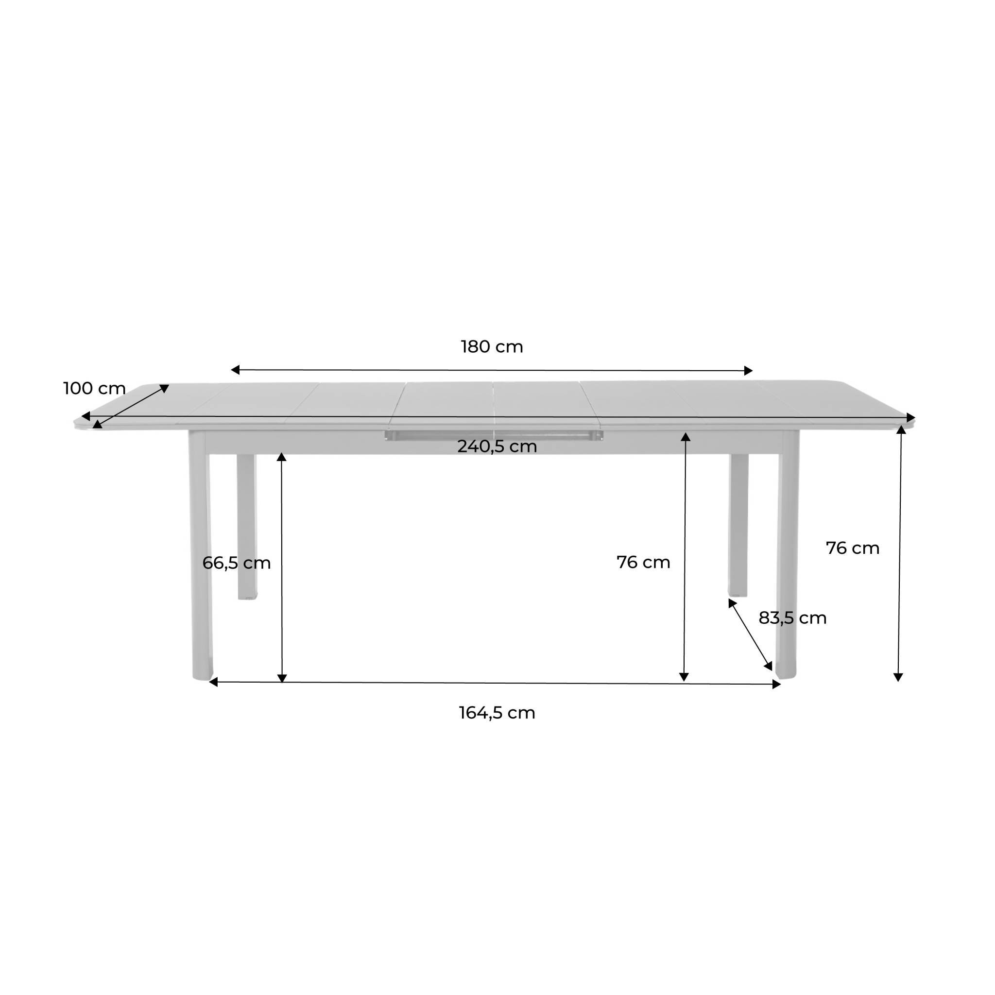 Table de jardin extensible aluminium 8 places anthracite - Soria | sweeek - Image 4