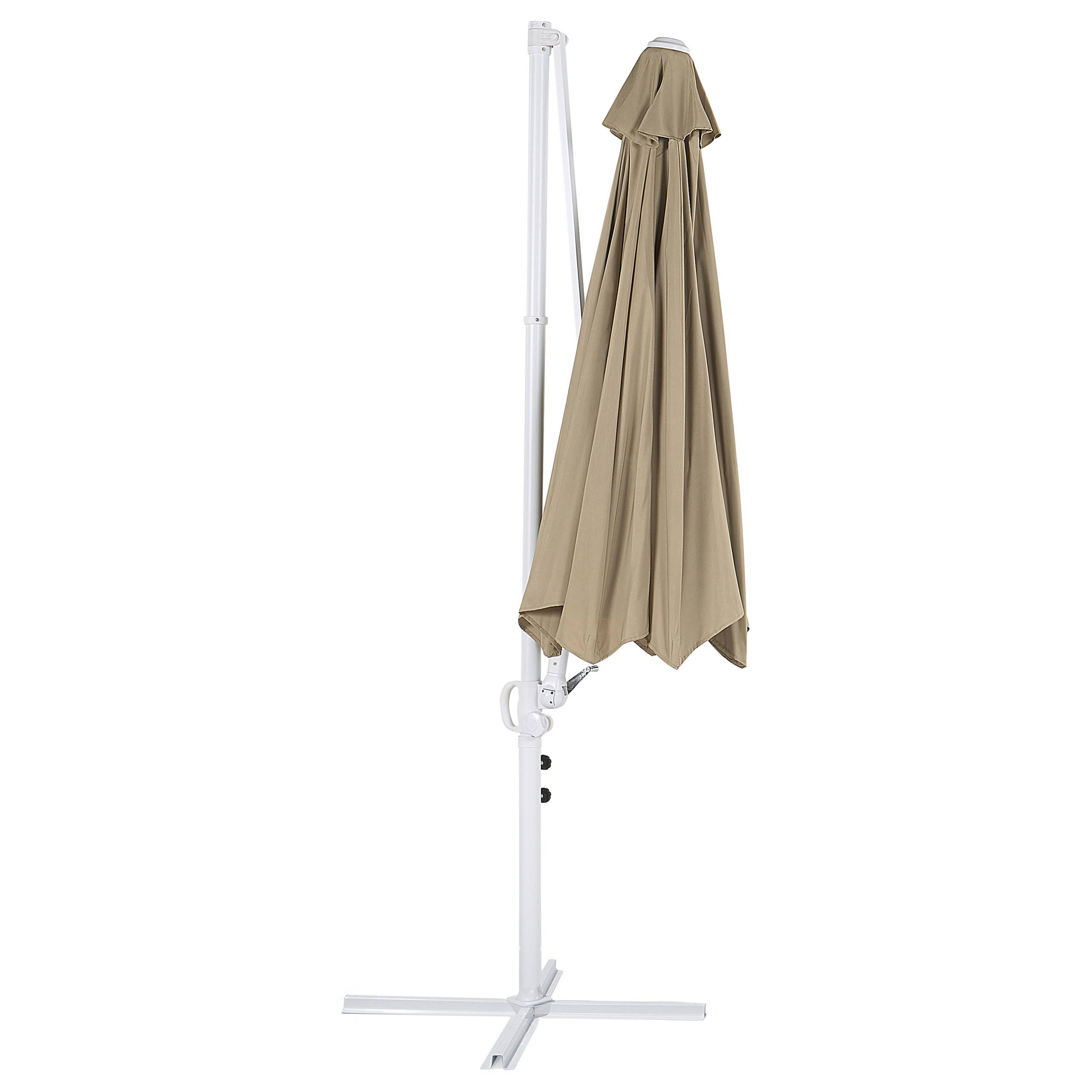 Beliani - Parasol déporté Tissu Taupe SAVONA II - Beliani - Image 5