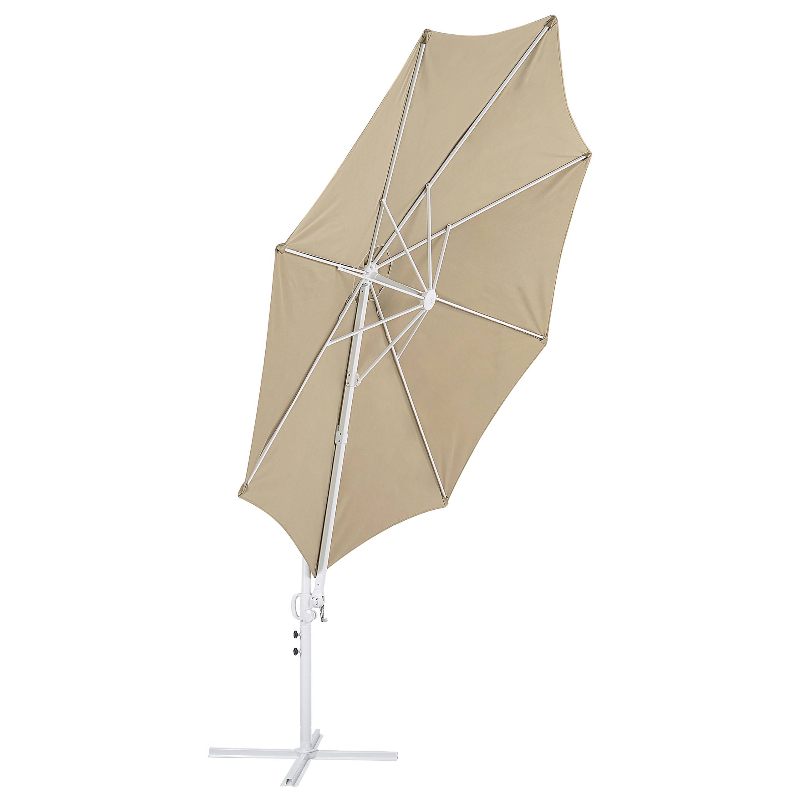 Beliani - Parasol déporté Tissu Taupe SAVONA II - Beliani - Image 3