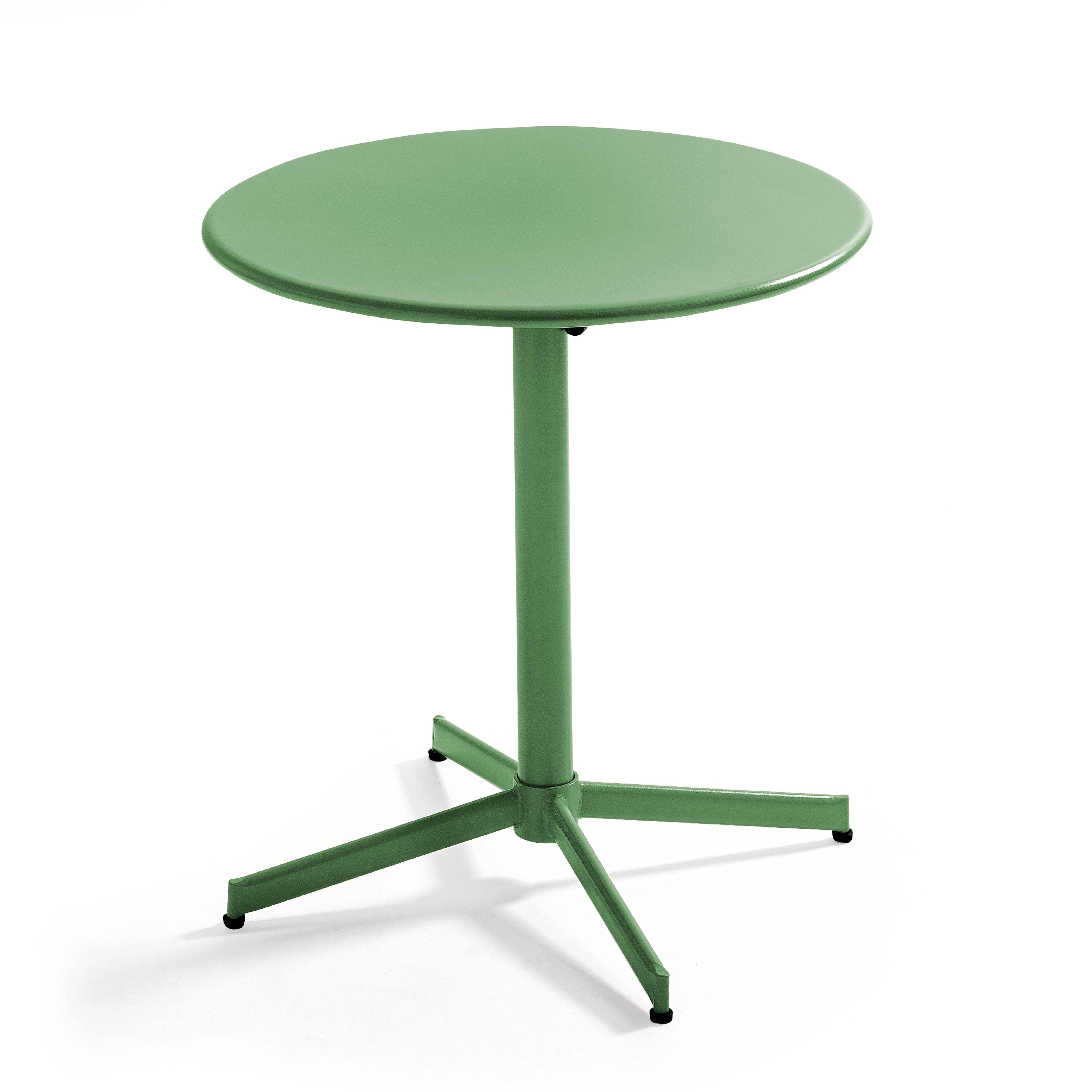 Oviala - Ensemble table ronde et 2 chaises de jardin en métal vert cactus Palavas - Oviala - Image 2