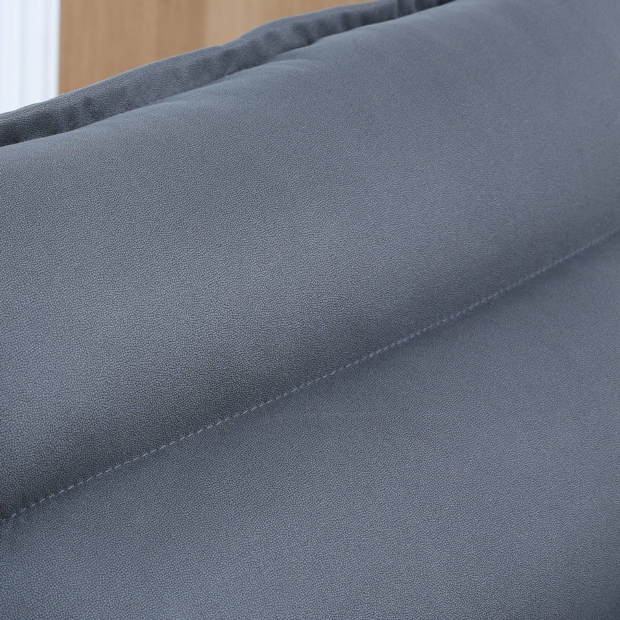 Fauteuil de sol paresseux pivotant 360° avec dossier inclinable design capitonné 62 x 62 x 95 cm gris foncé - Image 10