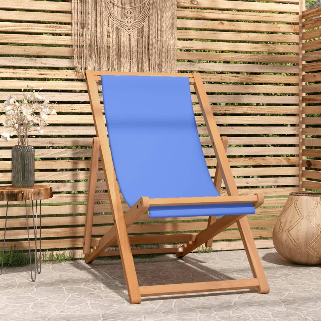 Vidaxl - Chaise de terrasse Teck 56x105x96 cm Bleu vidaXL 43803 - Image 1
