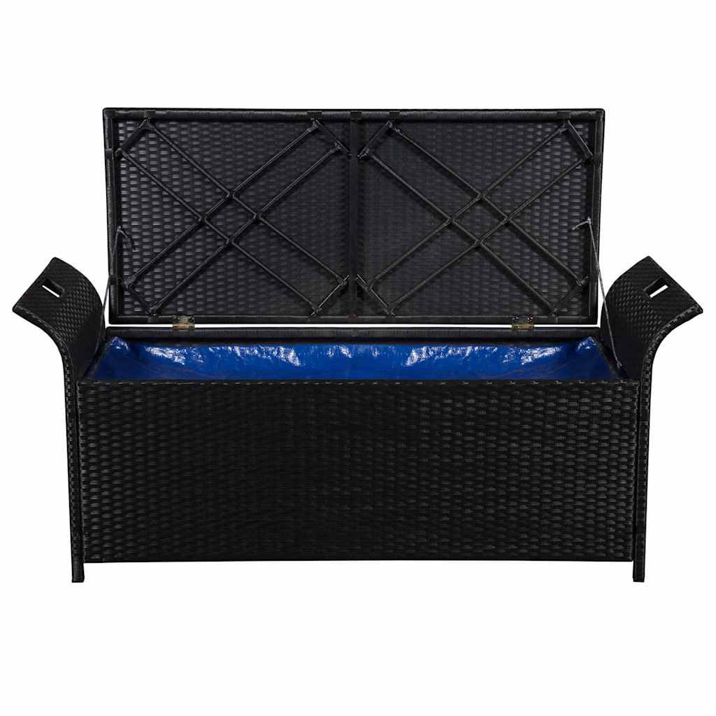 Vidaxl - Banc de jardin avec coussin 138 cm Résine tressée Noir vidaXL 44183 - Image 5
