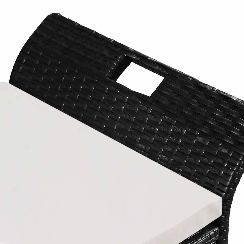 Vidaxl - Banc de jardin avec coussin 138 cm Résine tressée Noir vidaXL 44183 - Image 4