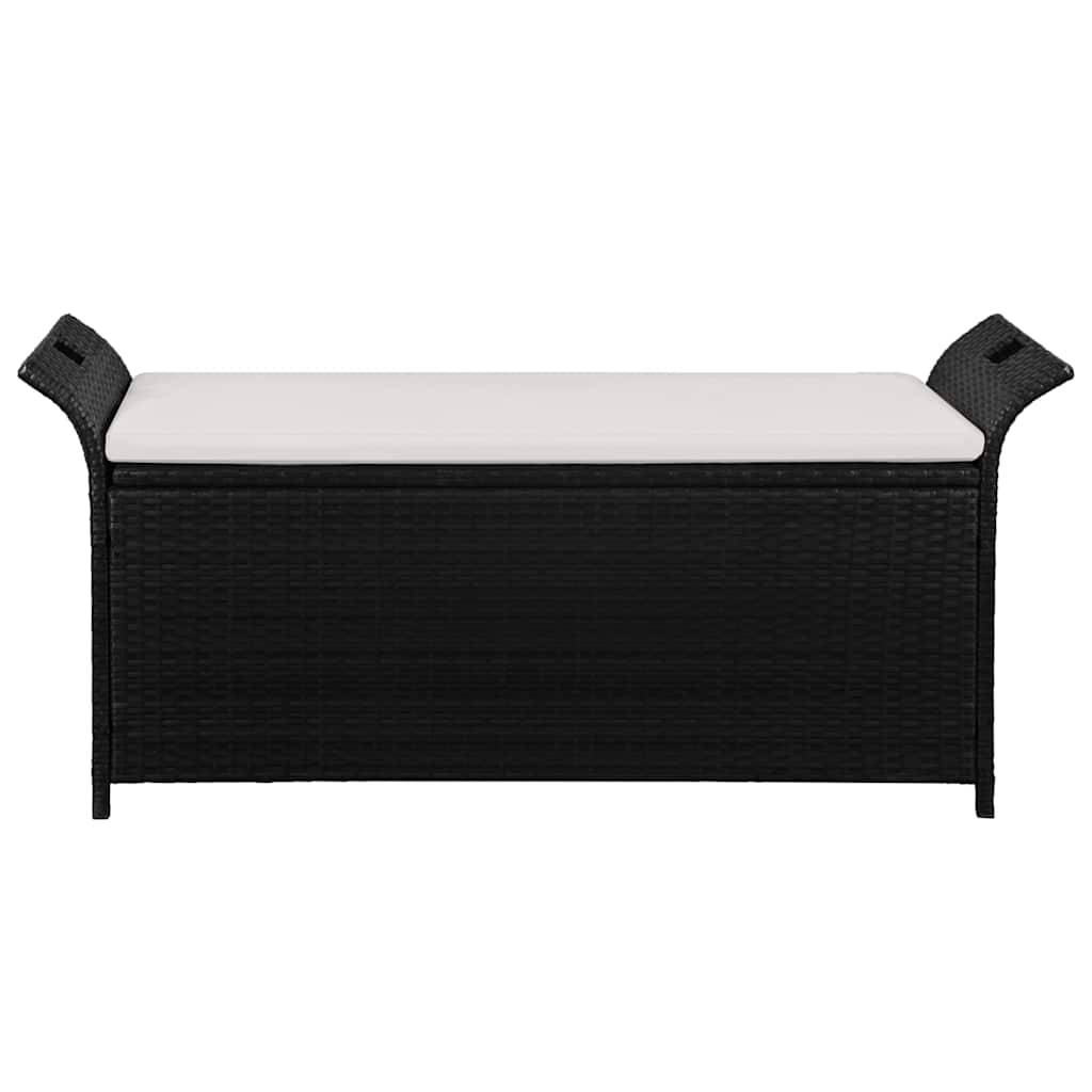 Vidaxl - Banc de jardin avec coussin 138 cm Résine tressée Noir vidaXL 44183 - Image 2