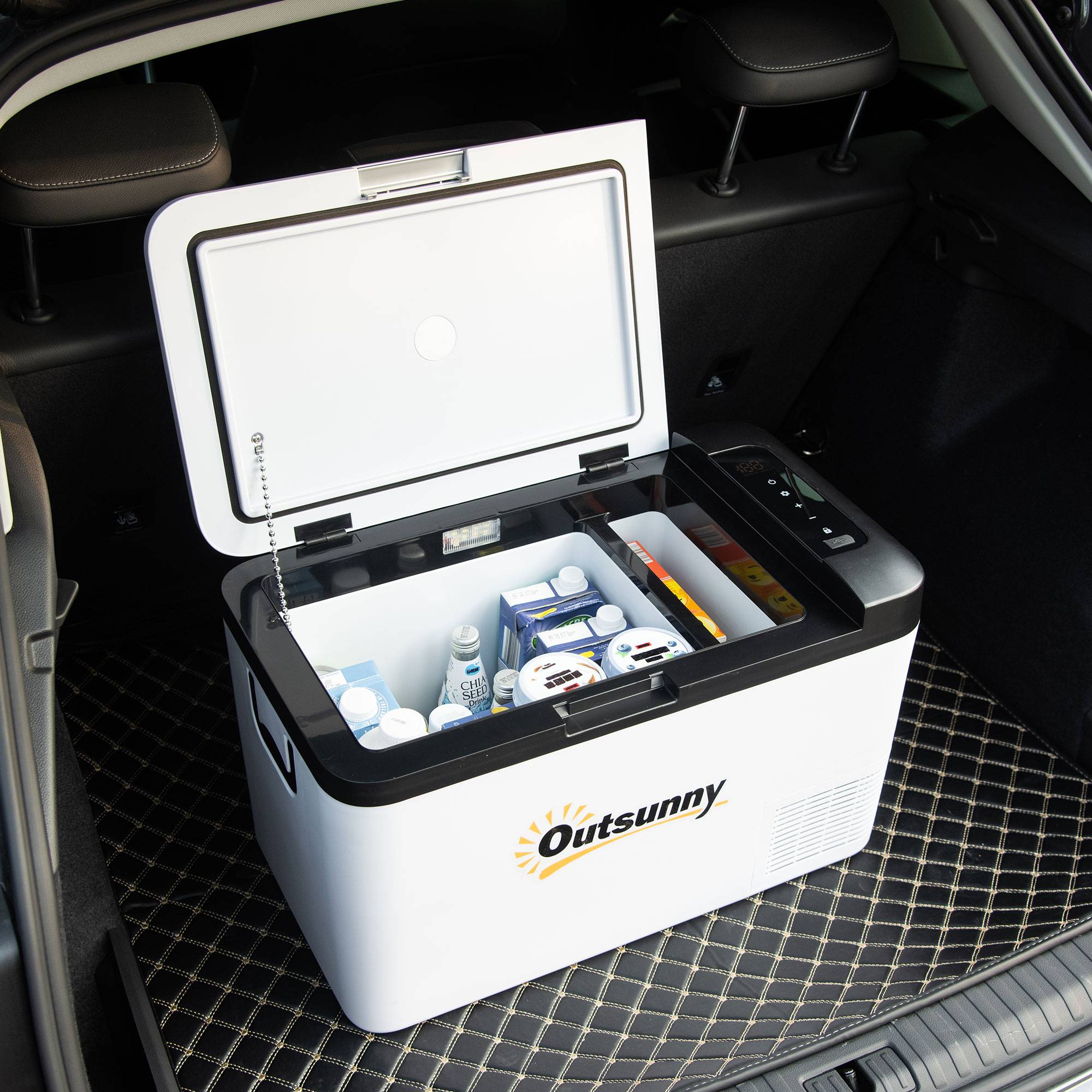 Réfrigérateur Portable 25 L 12/24 V à Compresseur -20 °C, Frigo-Congélateur Voiture avec LED et Poignées Pliables, Camping/Maison, Blanc - Image 3