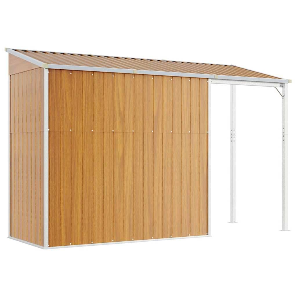 Abri de jardin acier galvanisé marron clair 277 x 107 x 157/181 cm - PANGIVO - Image 6