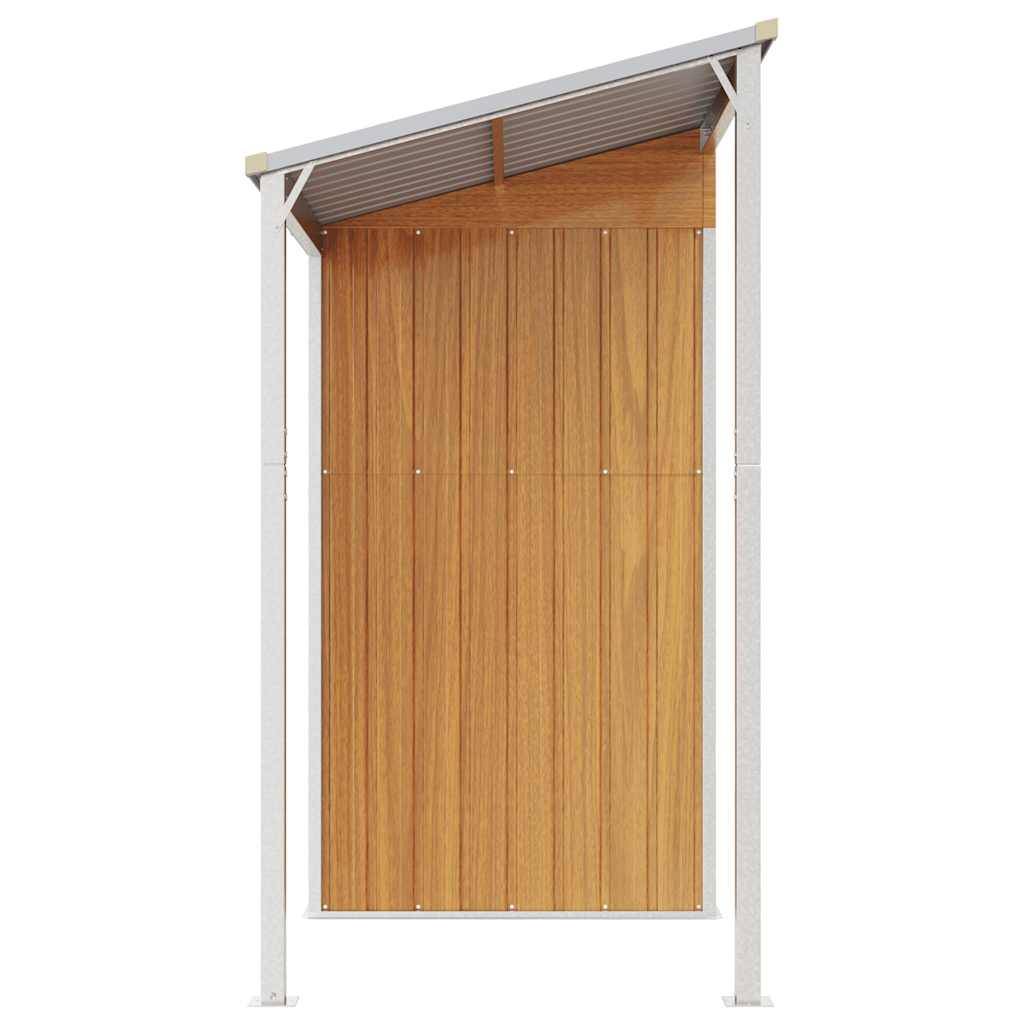 Abri de jardin acier galvanisé marron clair 277 x 107 x 157/181 cm - PANGIVO - Image 5