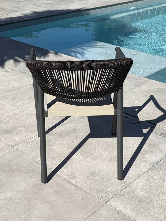 Dcb Garden - Ensemble repas de jardin 4 places en alu - Gris anthracite - LAMU - Image 6