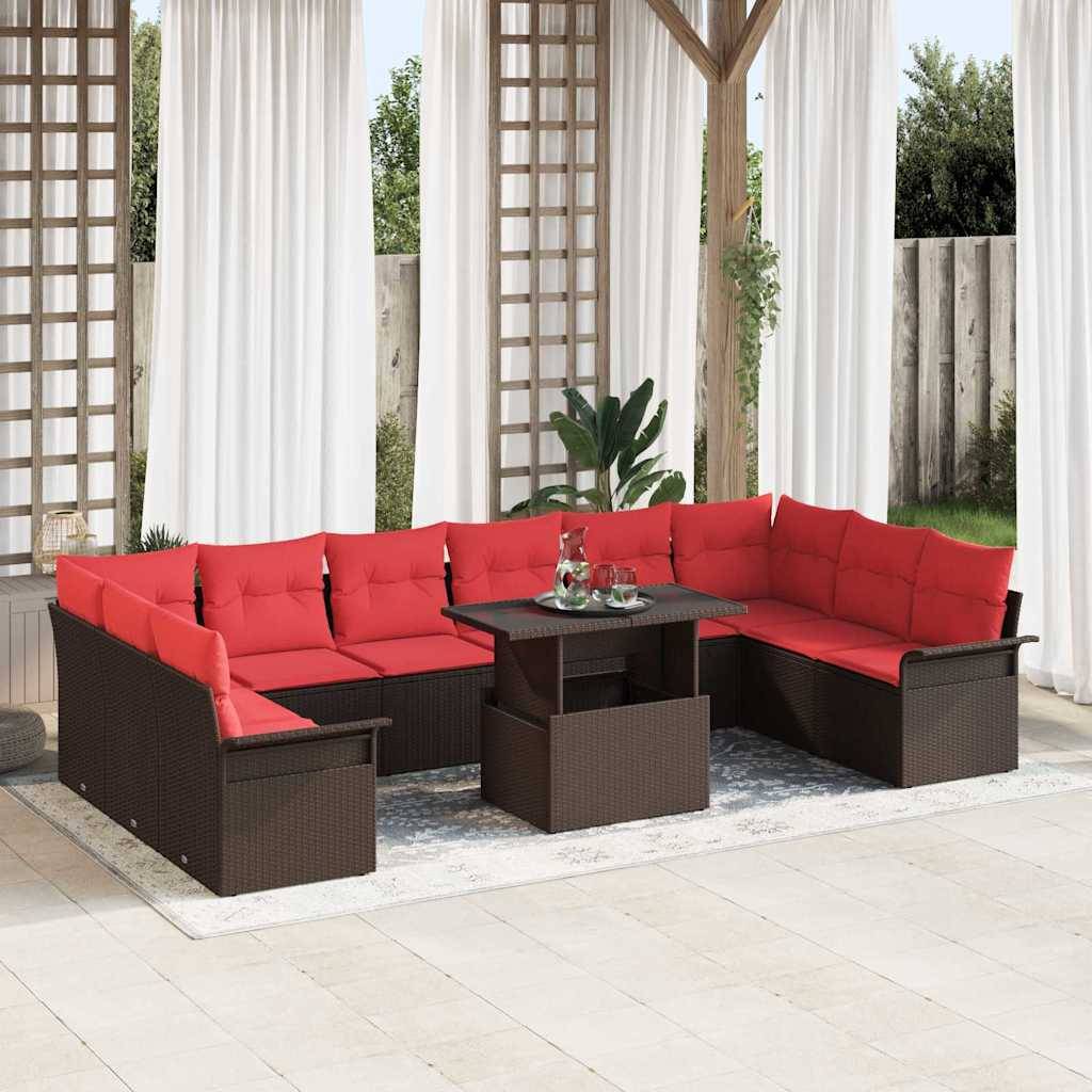 Vidaxl - Ensemble de canapé de jardin 11 pcs Marron Poly rotin vidaXL 3348360 - Image 1