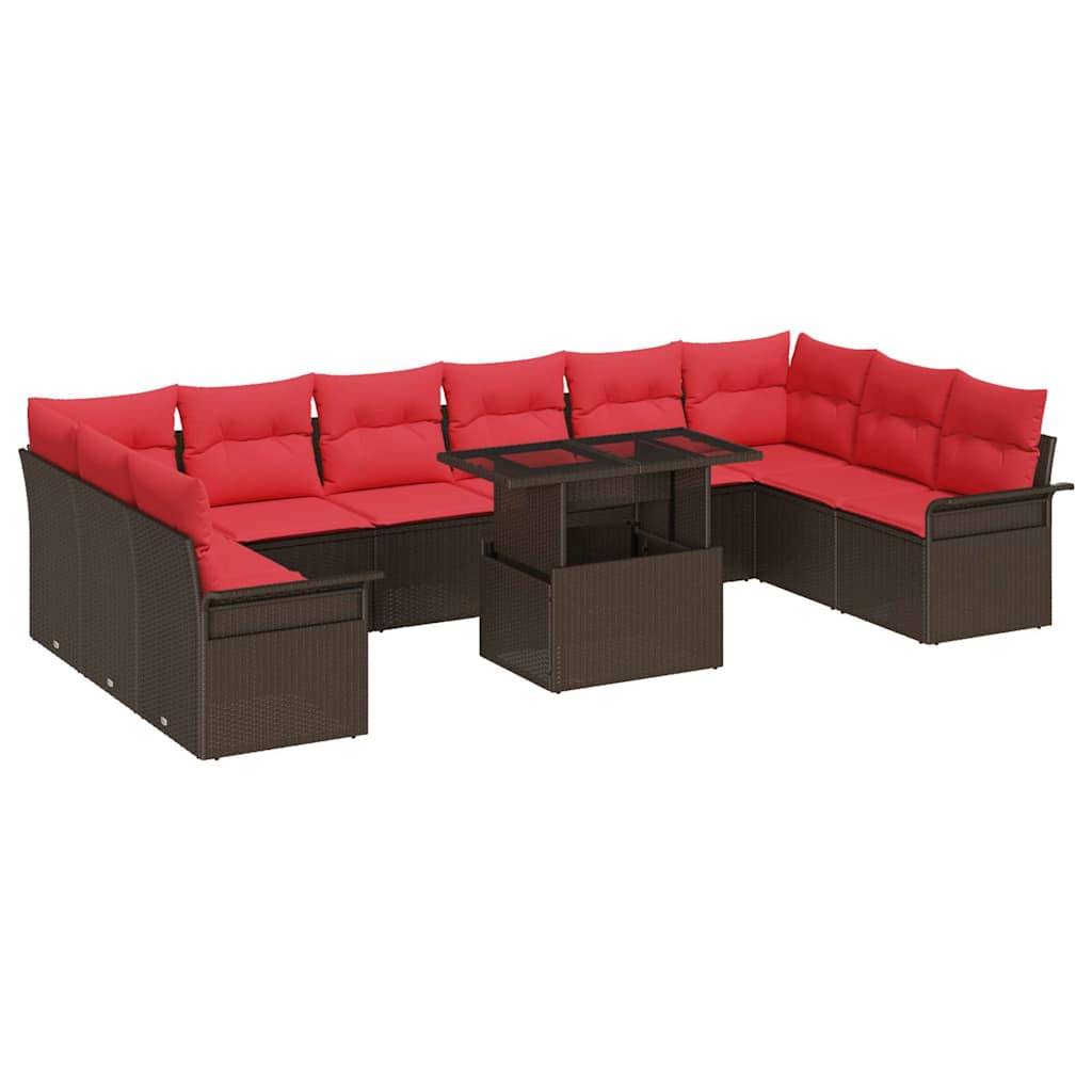 Vidaxl - Ensemble de canapé de jardin 11 pcs Marron Poly rotin vidaXL 3348360 - Image 2