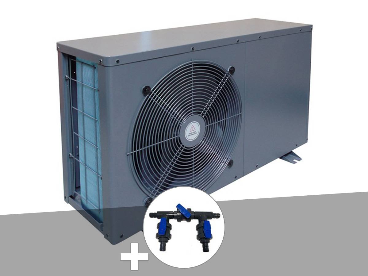 Ubbink - Pompe à chaleur 8,00 kW HeaterMax Inverter 40 Ubbink + Kit by-pass Ø 32/38/50 mm