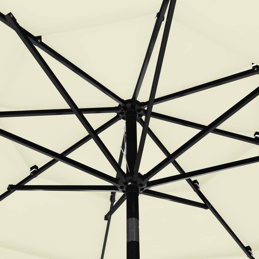 Helloshop26 - Parasol à 3 niveaux avec mât en aluminium 3 m sable - Image 5