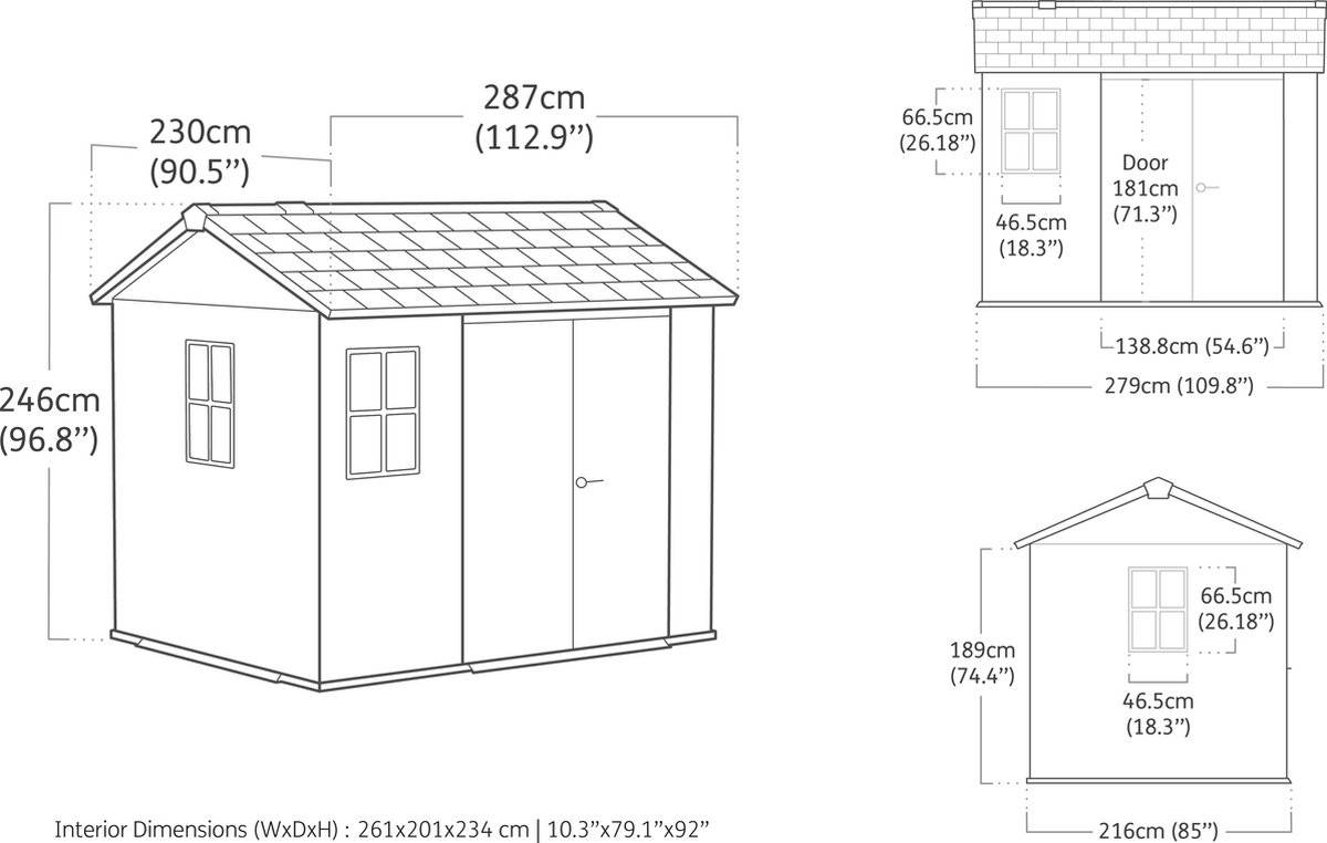 Keter - Abri de jardin Newton Plus 975 - 5,7 m² - Gris Aspect bois- KETER - Image 4