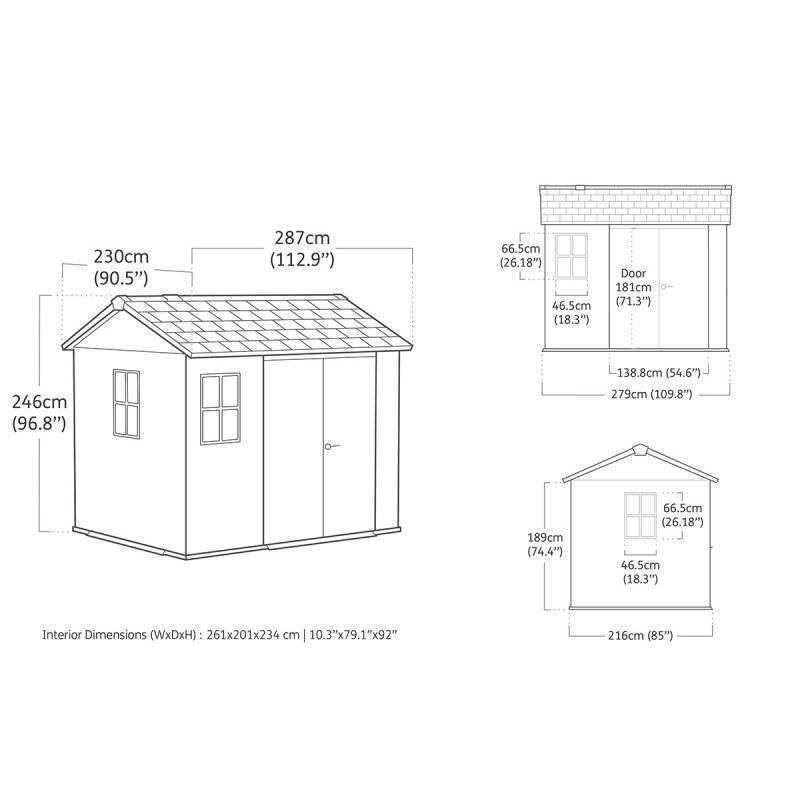 Keter - Abri de jardin Newton Plus 975 - 5,7 m² - Gris Aspect bois- KETER - Image 7