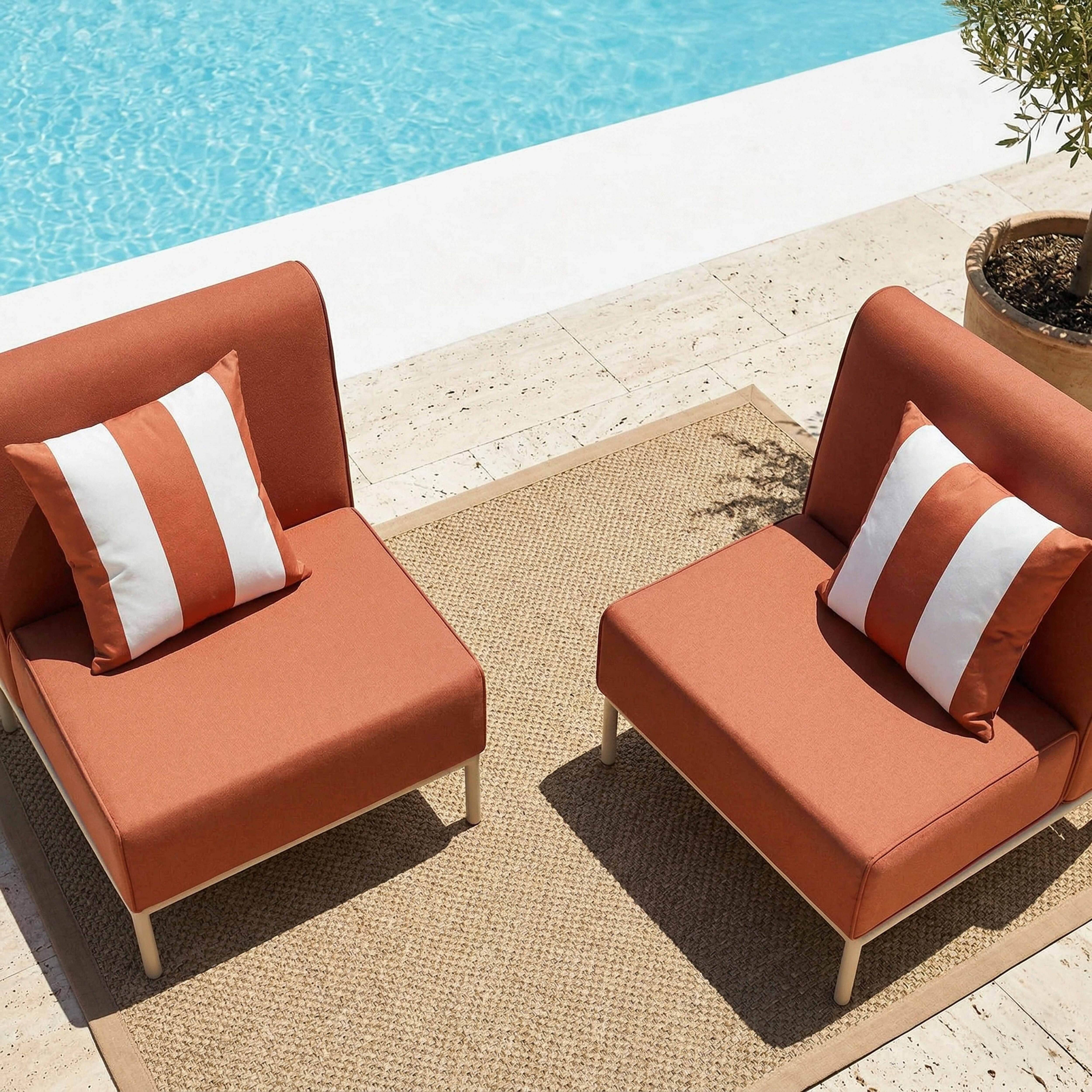 Oviala - Salon de jardin bas modulable uni 2 places terracotta Patio - Oviala - Image 5