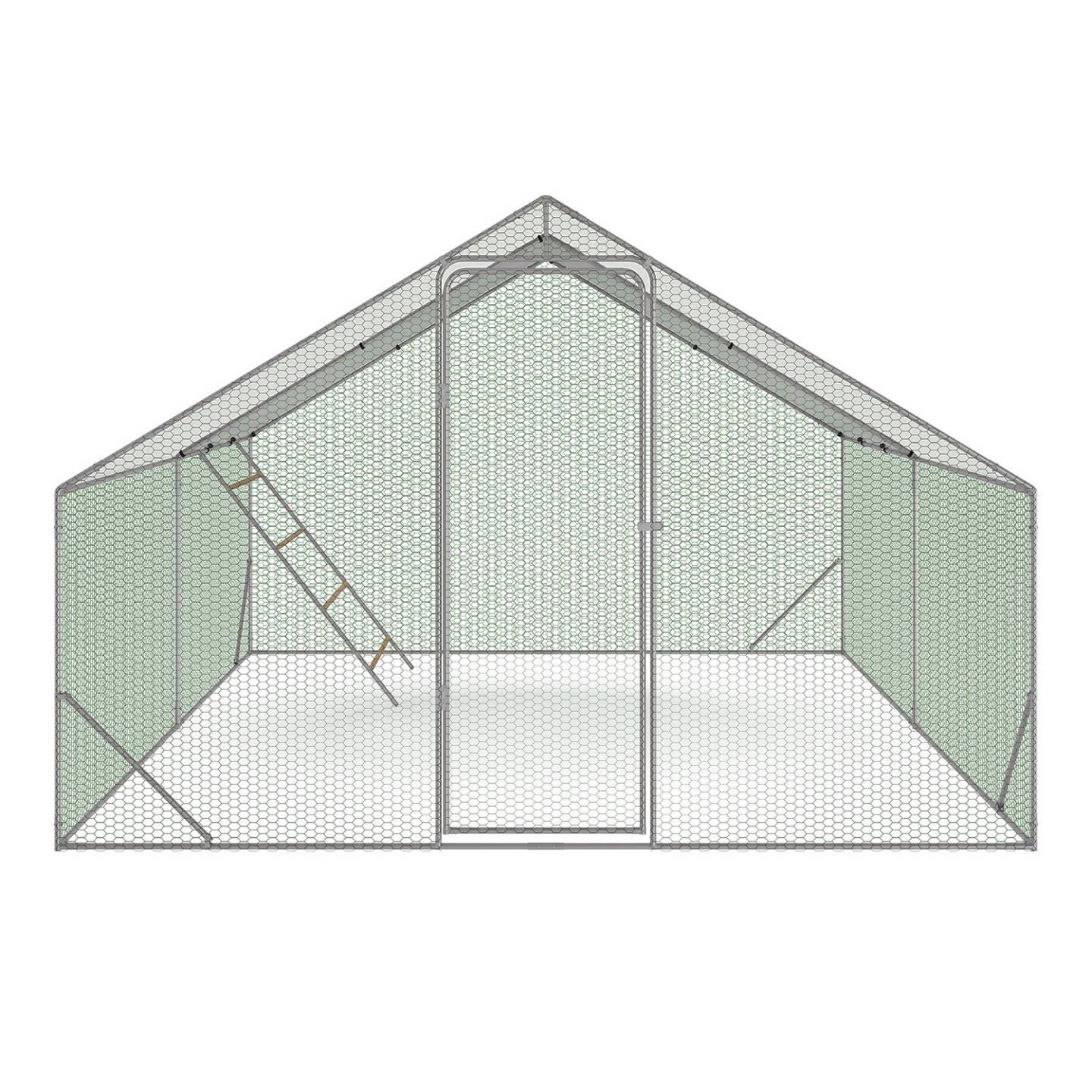 Enclos poulailler 12 m² 4x3 M avec grand perchoir 4 niveaux en bois acier galvanisé - Image 3