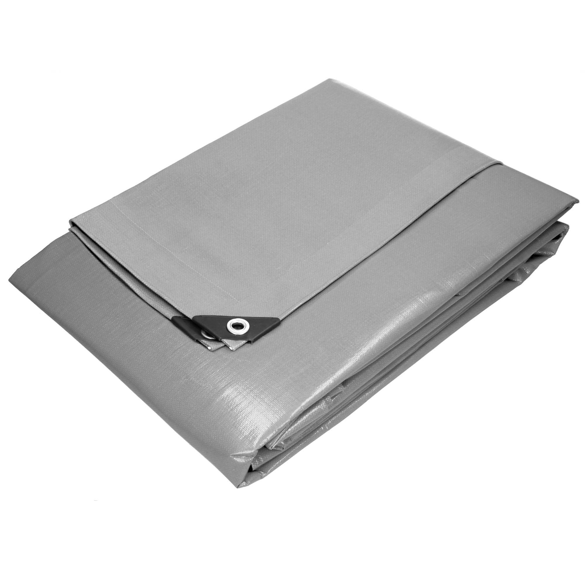 Ecd-Germany - Bâche de Protection Imperméable à l'Eau avec Oeillets - 1,5x6m 9m² 180g/m²- Polyéthylène PE Gris- Résistant à la Moisissure - Image 6