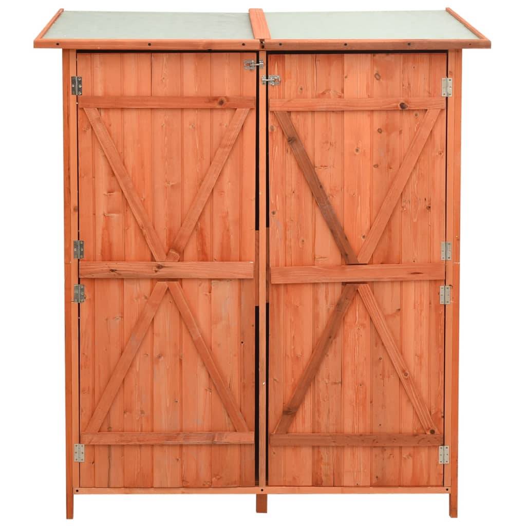Helloshop26 - Abri de jardin cabane cabanon maison de stockage remise extérieur hangar outils robuste 136 x 75 x 160 cm Bois de sapin massif marron - Image 3