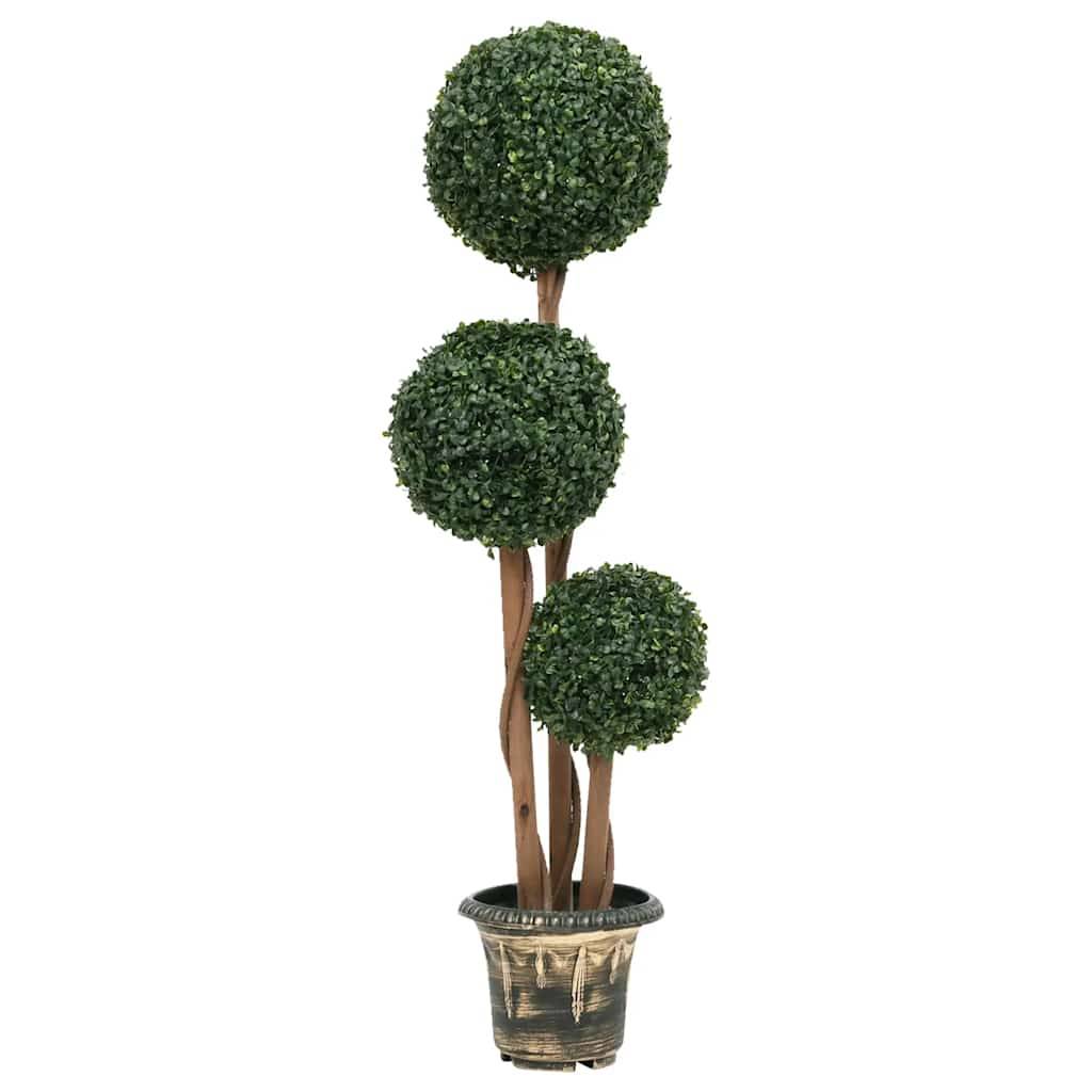 Buis artificiel polyéthylène et bois vert 25 x 25 x 119 cm - PANGIVO - Image 2