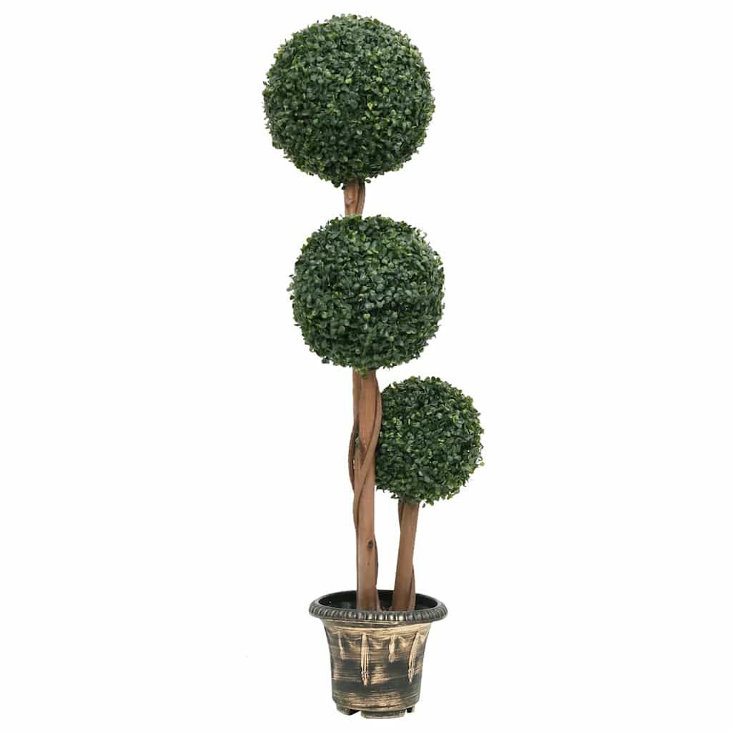 Buis artificiel polyéthylène et bois vert 25 x 25 x 119 cm - PANGIVO - Image 1