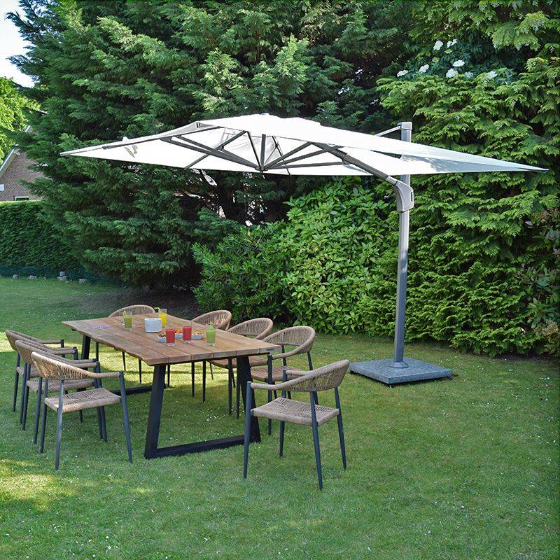 Parasol déporté écru 4x3 m Neptunia - Gecko Jardin - Image 1