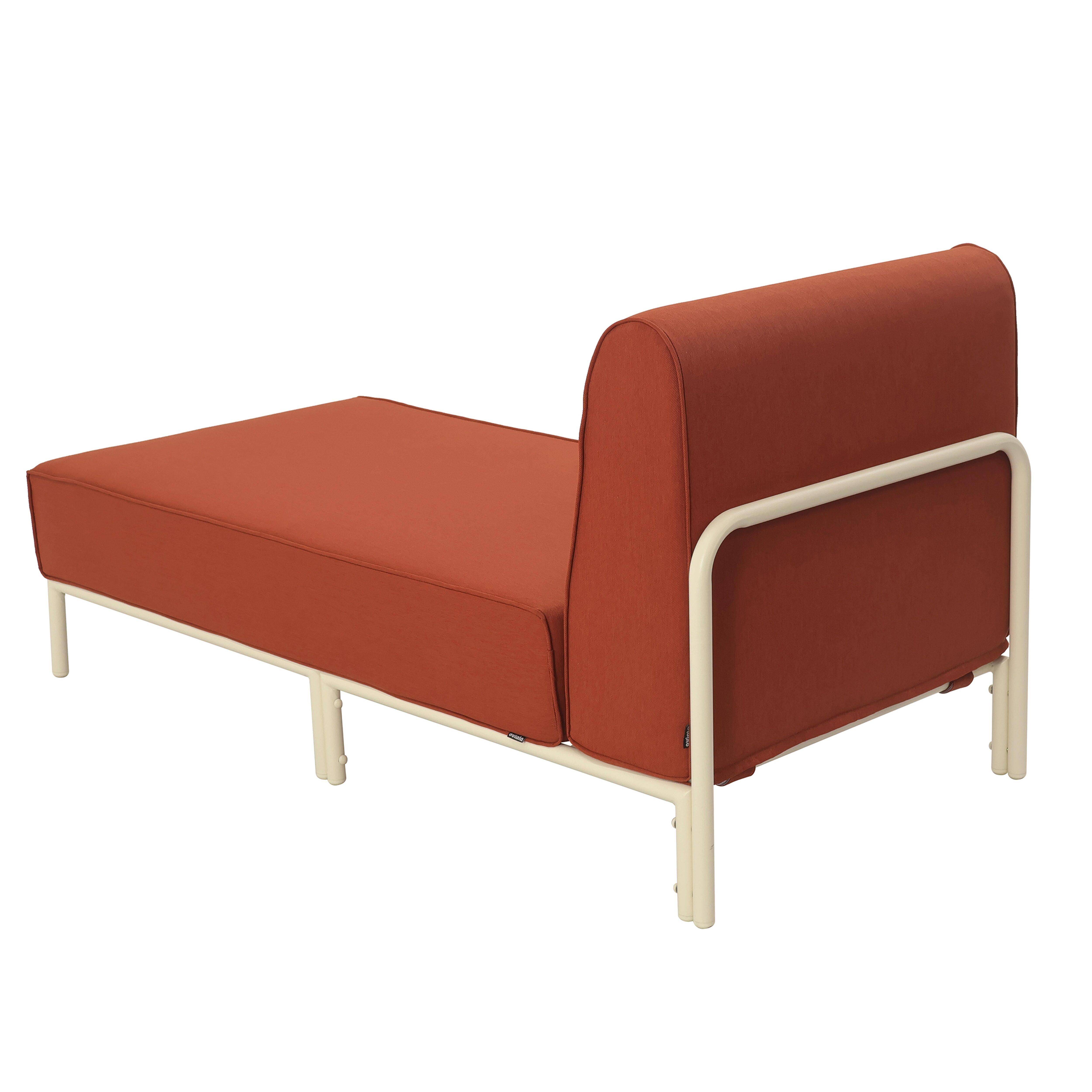 Oviala - Méridienne pour salon de jardin modulable en tissu terracotta Patio - Oviala - Image 6