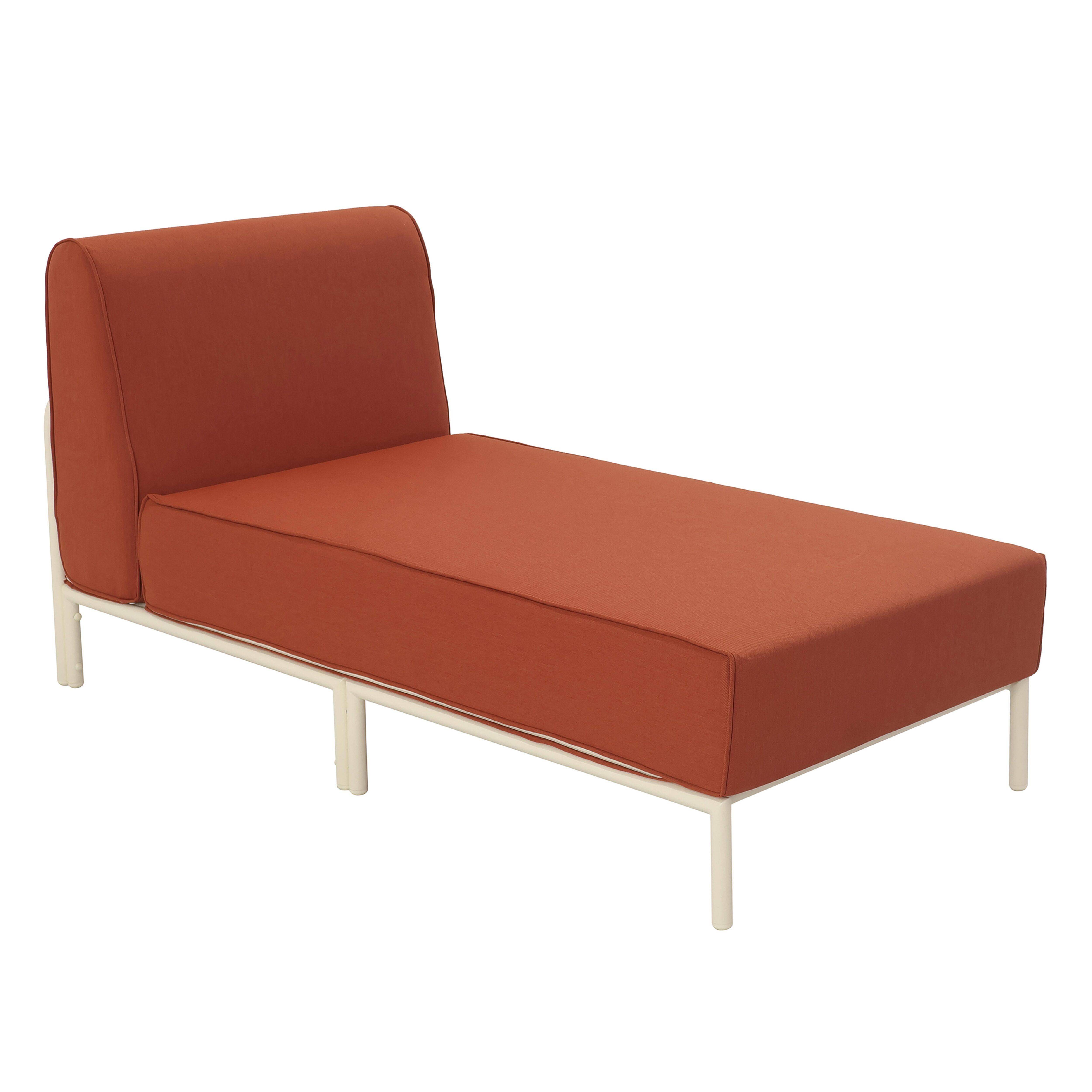 Oviala - Méridienne pour salon de jardin modulable en tissu terracotta Patio - Oviala - Image 1