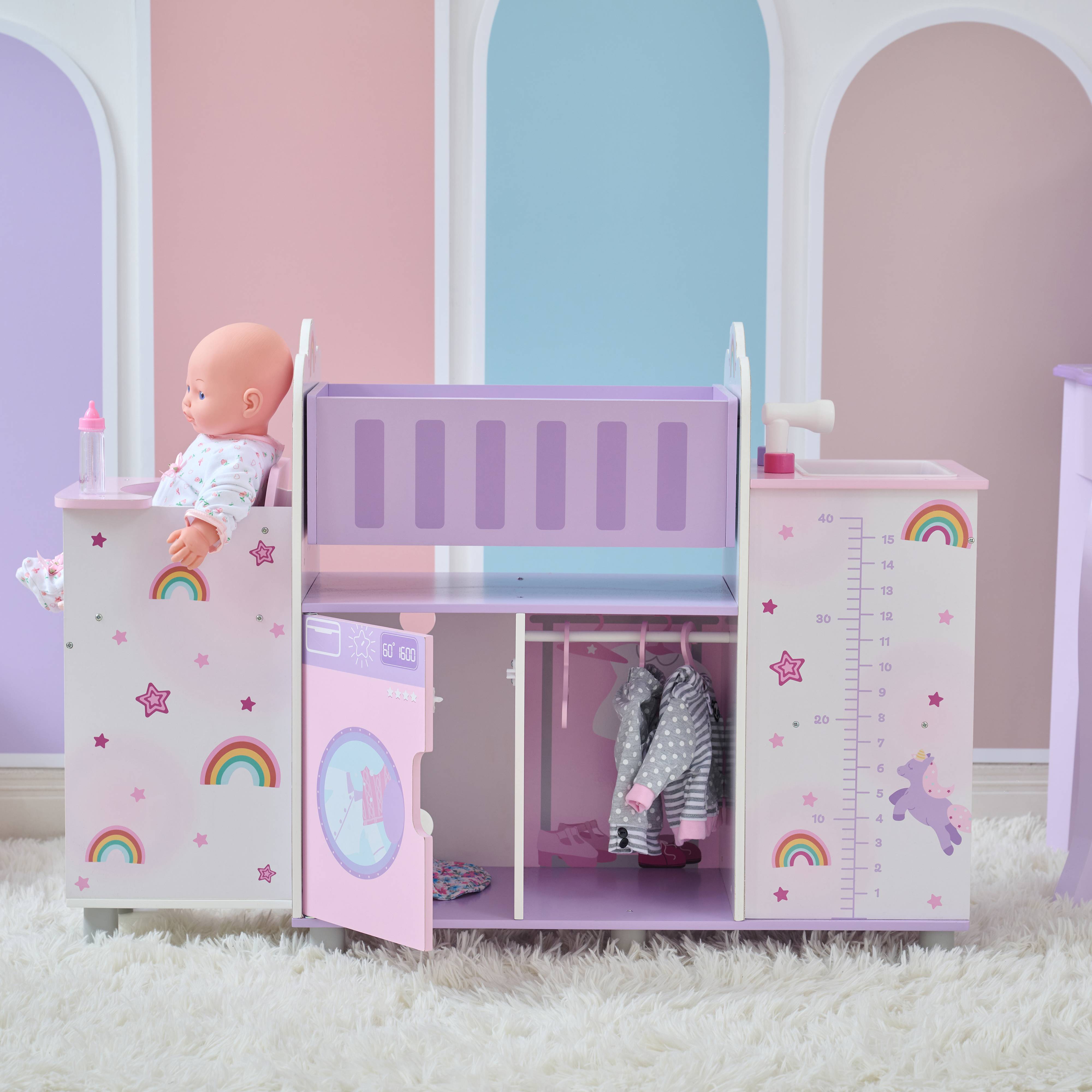 Nursery Poupée 6-en-1 en, Violet, Teamson Kids - Image 2
