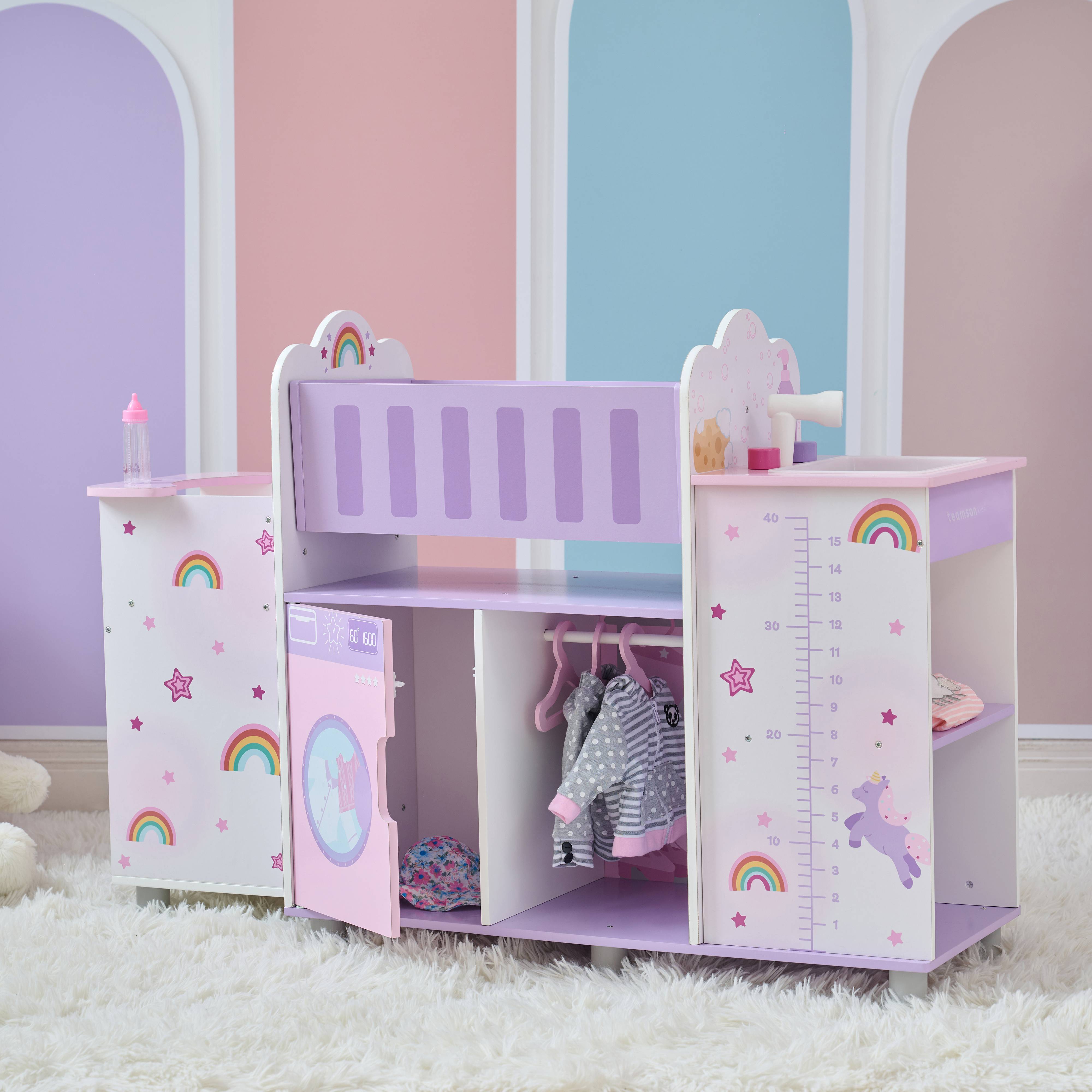 Nursery Poupée 6-en-1 en, Violet, Teamson Kids - Image 7