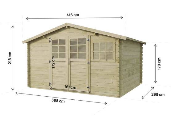 Abri De Jardin En Bois Traité Autoclave "belmont" - 12.53 M² - 34 Mm -habitat Et Jardin - Image 3