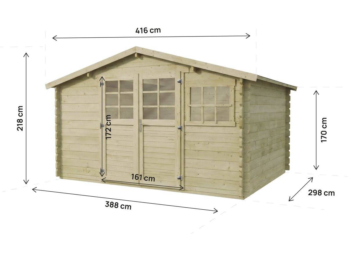Abri De Jardin En Bois Traité Autoclave "belmont" - 12.53 M² - 34 Mm -habitat Et Jardin - Image 3