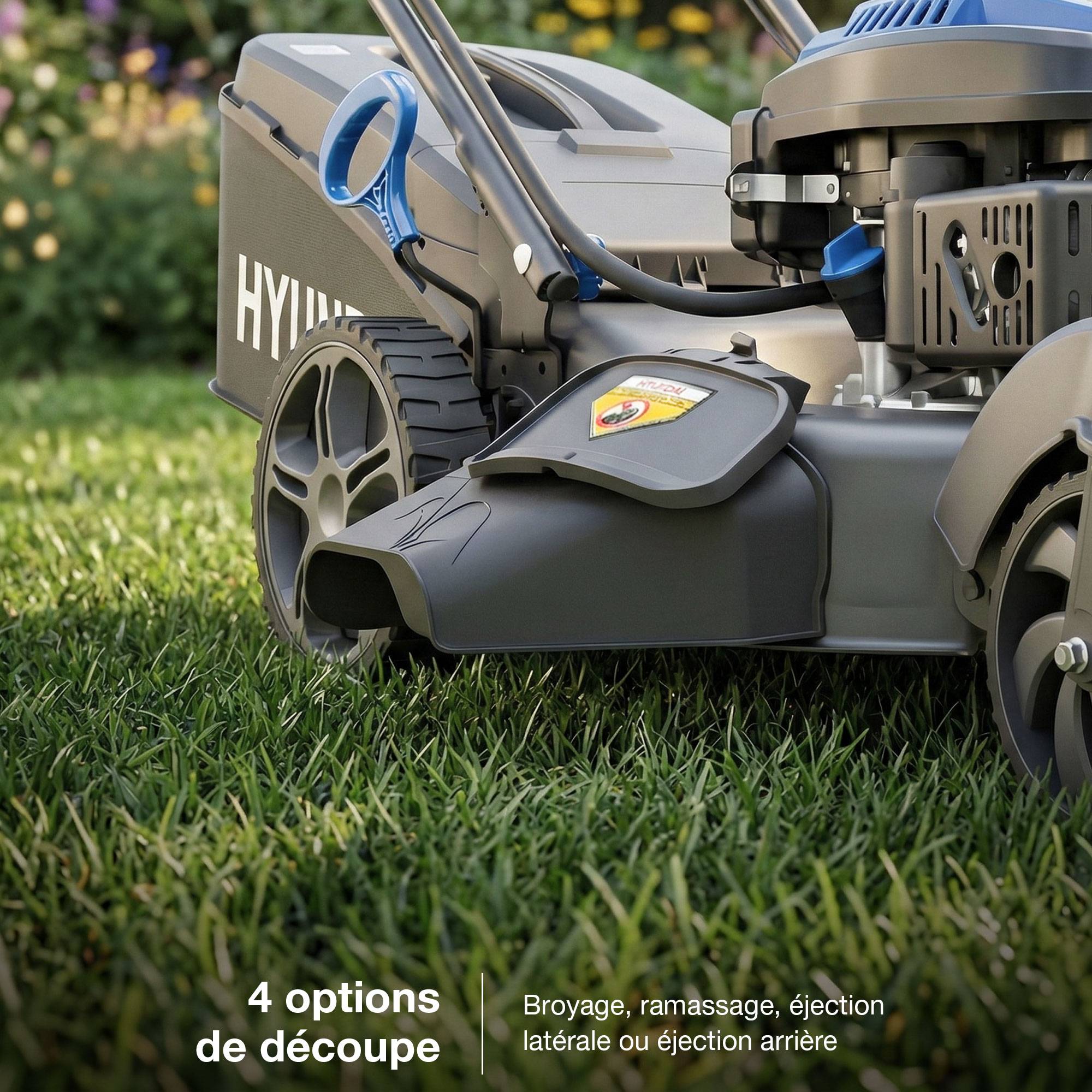 Tondeuse à Gazon Thermique Autotractée 51 cm 196 cm3 Roues Pivotantes HYM20200SPEZX-EU Hyundai - Image 5