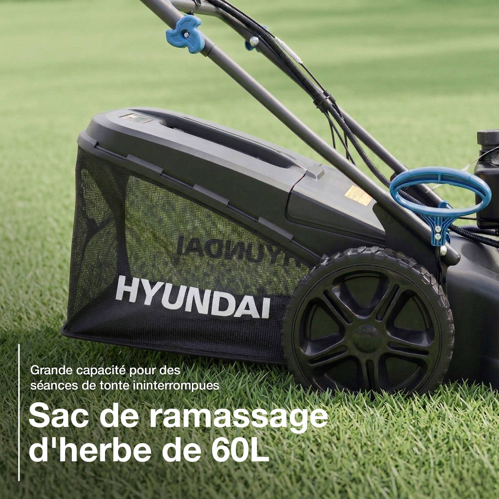 Tondeuse à Gazon Thermique Autotractée 51 cm 196 cm3 Roues Pivotantes HYM20200SPEZX-EU Hyundai - Image 9